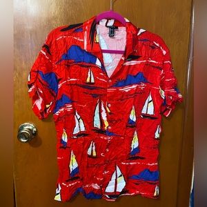 Male printed button down shirt